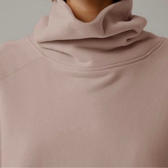 NWT Nap Loungewear Boxy Oversized Turtleneck Sweatshirt Blush Pink Small Cozy - Picture 3 of 14